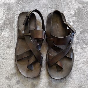 BRADOR   LEATHER Sandals WOMENS SZ US 9-9.5 EU 40 Brown Italy